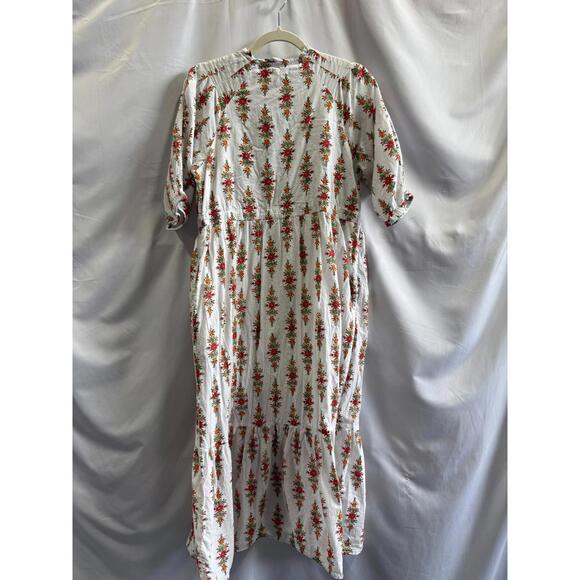 Banjanan Floral Print Betty Dress Size L Off-White - Picture 4 of 6